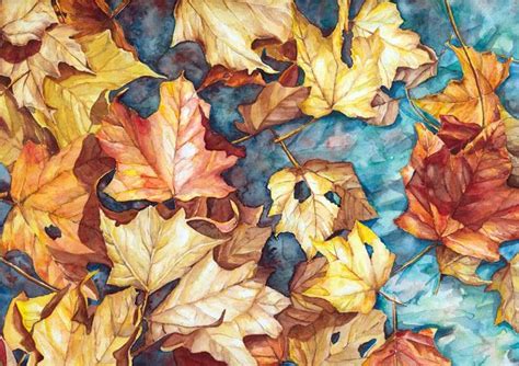 Autumn leaves painting | Autumn leaves art, Watercolor leaves, Watercolor paintings