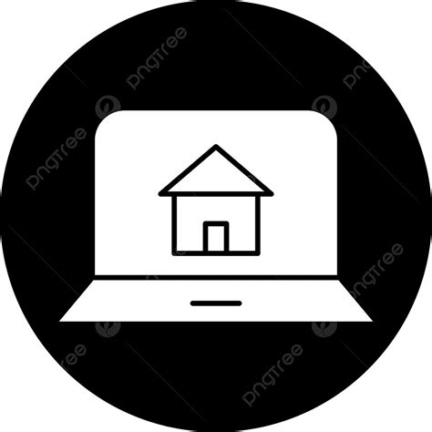 Isolation Clipart Vector, Home Laptop Icon Isolated On Abstract Background, Home Icons, Laptop ...