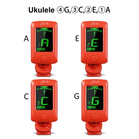 Red Guitar Tuner - Clip-On Tuner Specialized for Ukulele and Guitar