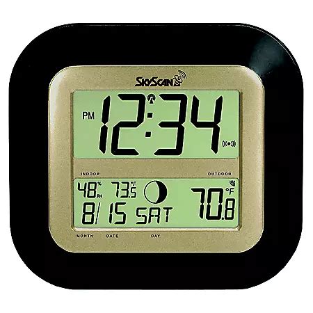 SkyScan Atomic Digital Clock- Black - Sam's Club