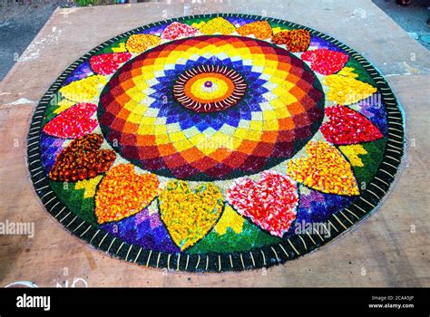 Floral decorations - pookalam,pookklam during Onam festival in kerala,india,south india,onam ...