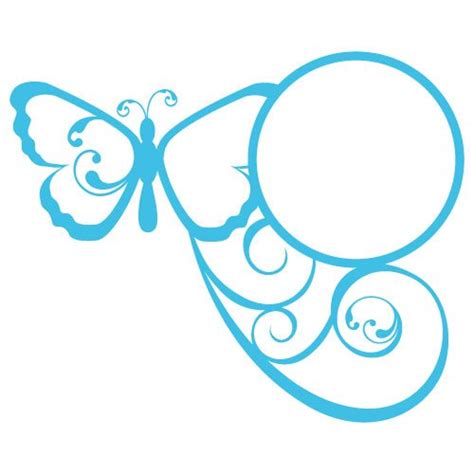 Butterfly Monogram Frame Svg