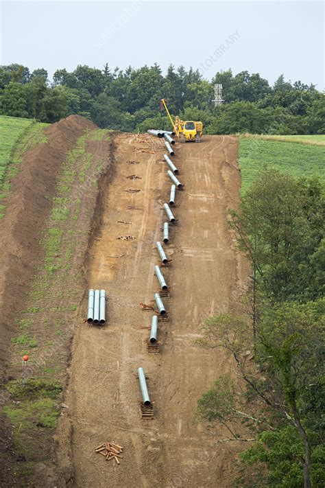 Natural gas pipeline construction - Stock Image - C023/8454 - Science ...