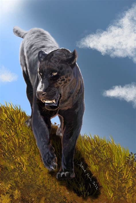 Melanistic Xenosmilus hodsonae Xenosmilus was a saber-toothed cat that ...