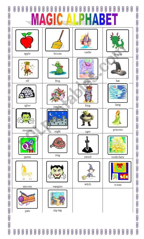 Magic alphabet - ESL worksheet by claudiafer