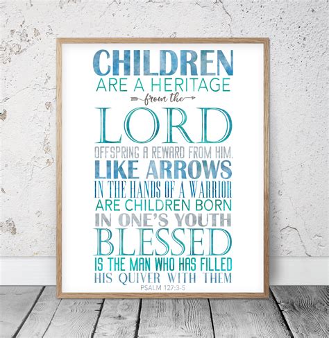 Psalm 127:3-5 Children are a Heritage from the Lord | Etsy