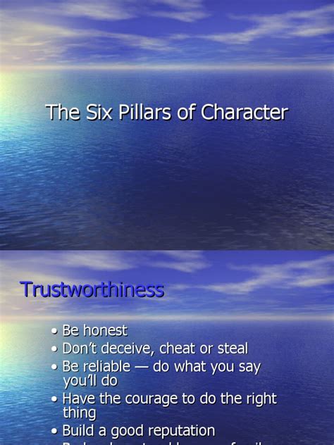 The Six Pillars of Character | PDF