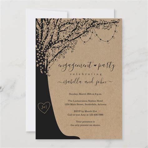 Rustic Engagement Party Invitation | Zazzle