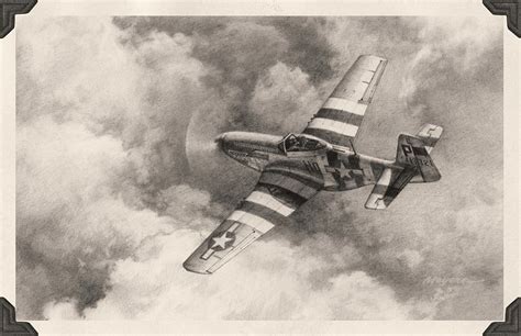 P-51D Mustang Drawing by Wade Meyers