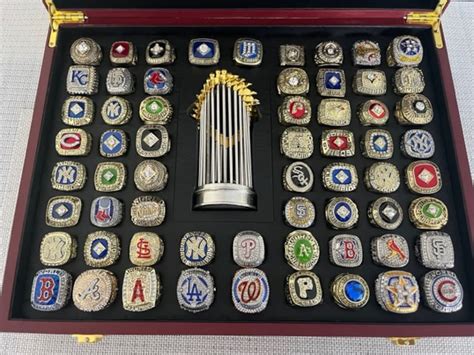 62 PCS MLB World Series Championship Rings & Trophy With - Etsy