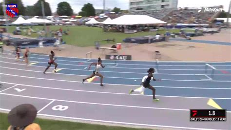 Youth Girls' 200m Hurdles 13-year-olds, Semi-Finals 4 | AAU Junior Olympics Games