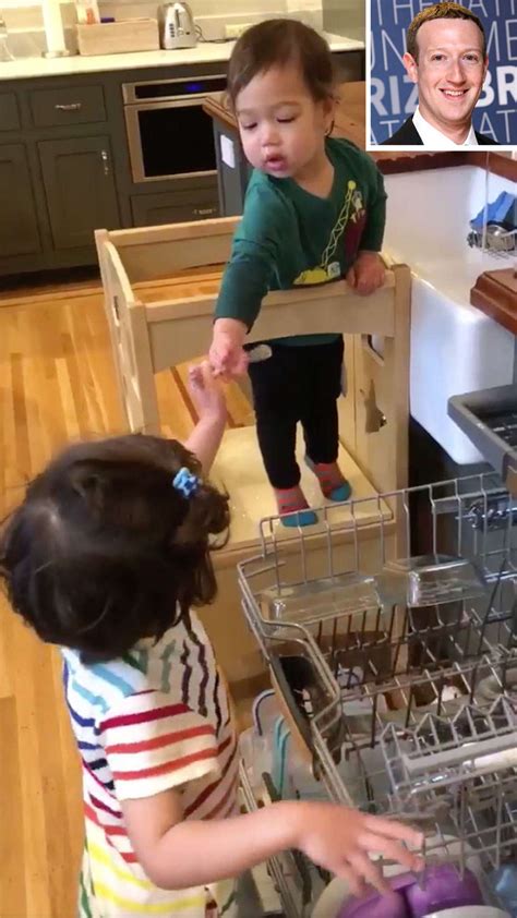 Mark Zuckerberg Watches His Daughters Clean the Dishes