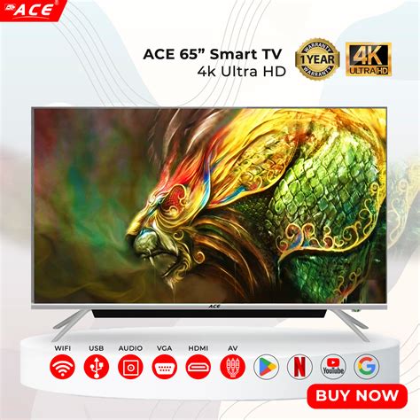 ACE 65" UHD 4K Smart Google TV (WebOS, Netflix, Youtube, Chromecast, BT ...