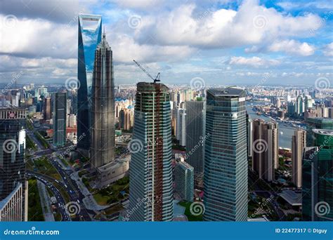 Lujiazui Financial Center stock image. Image of landscape - 22477317