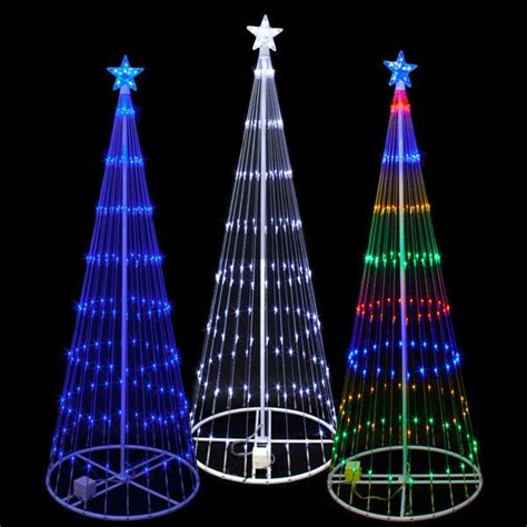 12' LED 3D ShowMotion Cone Shaped Mini Light Christmas Trees ...