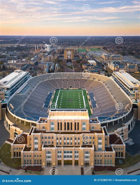 Beautiful Aerial View of Notre Dame Stadium at Sunset Editorial Photography - Image of heisman ...