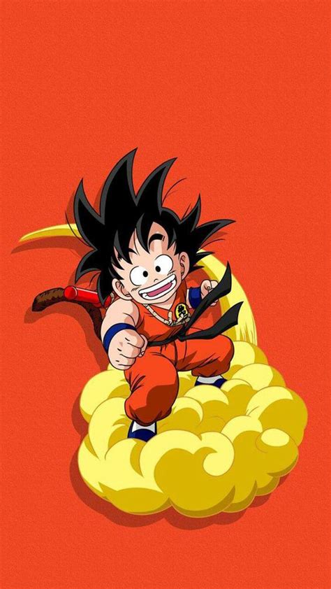 Kid Goku On Nimbus Wallpaper Iphone - Goimages U