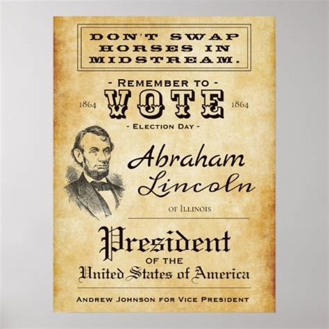 Vintage Antique Abraham Lincoln Campaign Poster | Zazzle.com