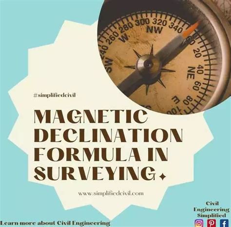 Magnetic declination formula in surveying