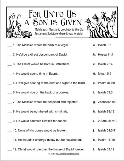 For Unto Us a Child is Born | Free Printable Christmas Quiz | Christmas bible, Christmas sunday ...