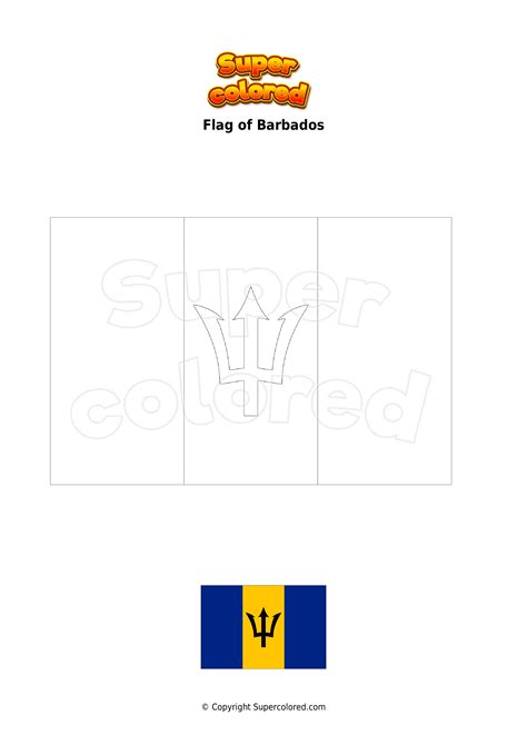 Coloring page Flag of Barbados - Supercolored.com