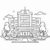 Download Medical Facility Illustration Hospital Building With Trees  sketch template