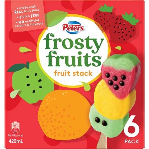 Peters Frosty Fruits Fruit Stack Ice Blocks 6 Pack | Woolworths