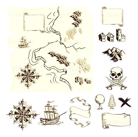 Treasure Map Symbols Clipart Cruise Decorations On Pinterest Pirate Door Pirates And Tissue ...