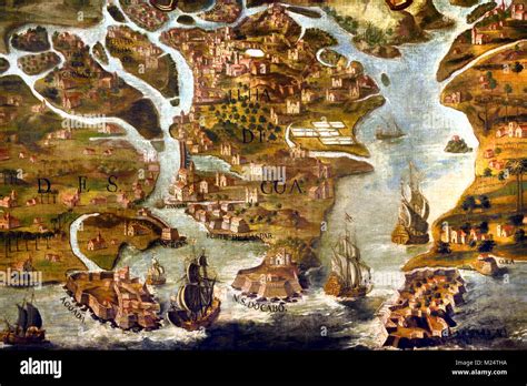 Map of Goa India 17th-century Portugal, Portuguese Stock Photo - Alamy