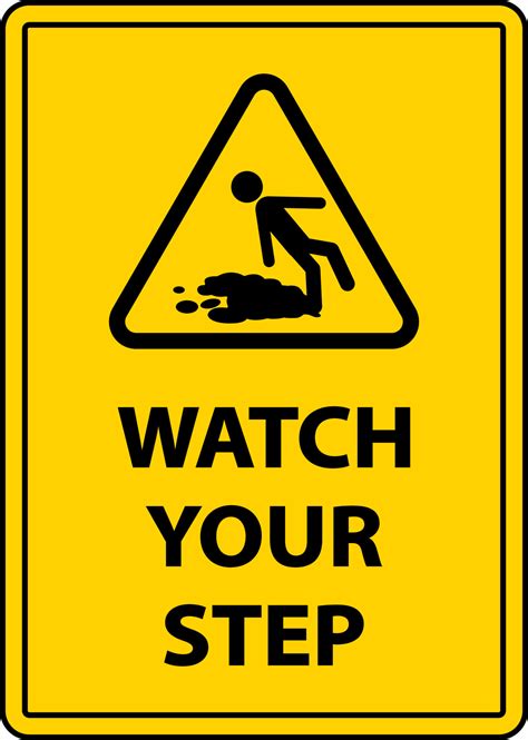 Watch Your Step Floor Sign On White Background 7798556 Vector Art at ...