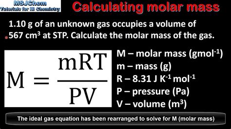 How To Calculate Molar Mass Of Unknown : Calculate the molar mass of ...