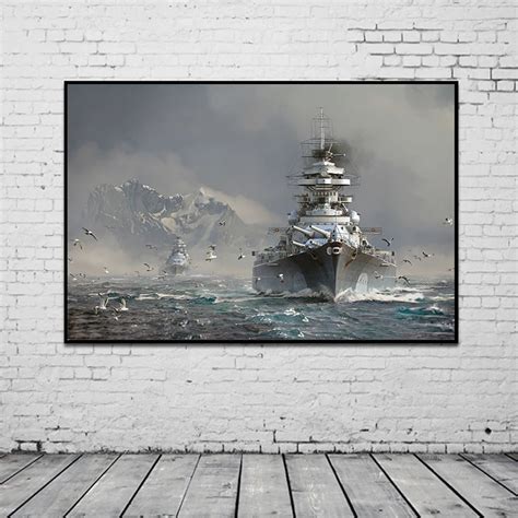 The Bismarck Battleship Artwork Printed on Canvas • CanvasPaintArt