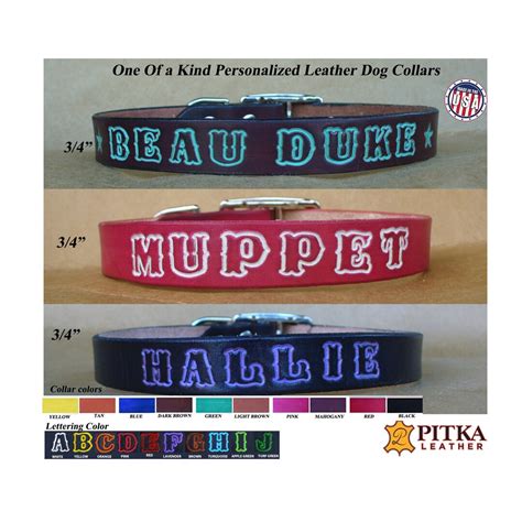 Unique Leather Dog Collars With Name Personalized Collars for Medium ...