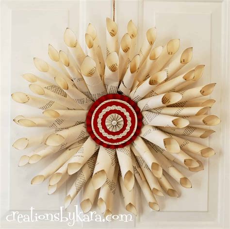 Christmas book page wreath