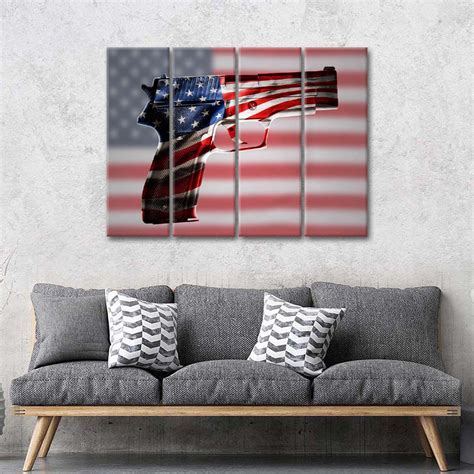 American Flag Gun Wall Art | Digital Art