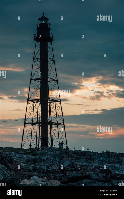 Lighthouse at sunset, in Marblehead, Massachusetts Stock Photo - Alamy