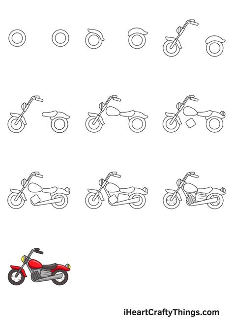 How to Draw a Motorcycle – Step by Step Guide | Motorcycle drawing, Motorbike drawing, Bike ...