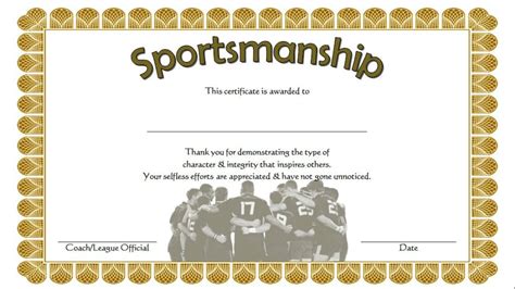 Sportsmanship Certificate Template 3 | Paddle Certificate