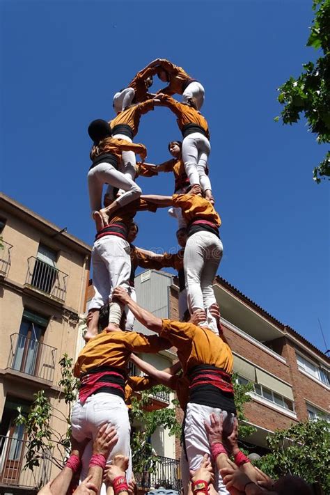 Castellers, Human Tower from Catalonia, Spain Editorial Photo - Image of feast, grip: 92342486