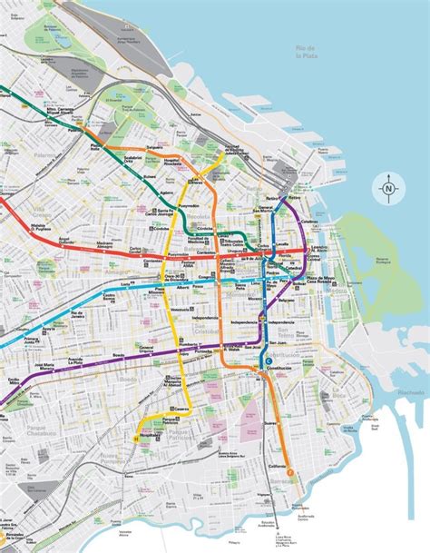 Buenos Aires subway map showing the tentative F line layout : Subways