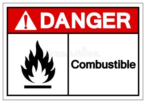 Danger Combustible Symbol Sign, Vector Illustration, Isolate on White Background Label. EPS10 ...