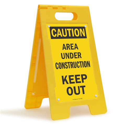 Area Under Construction, Keep Out Standing Floor Sign