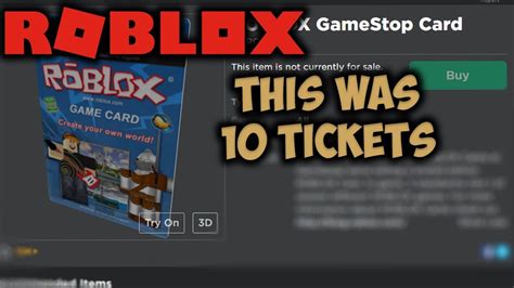 this roblox card was TEN TICKETS... - YouTube