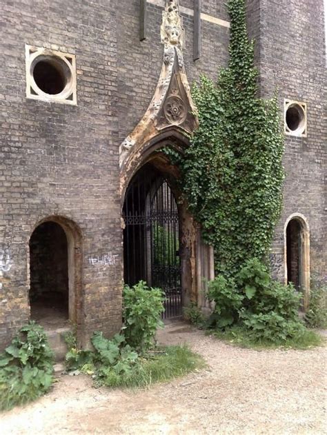 The abandoned Abney Park Chapel at the Abney Park Cemetery in the borough of Hackney,London ...