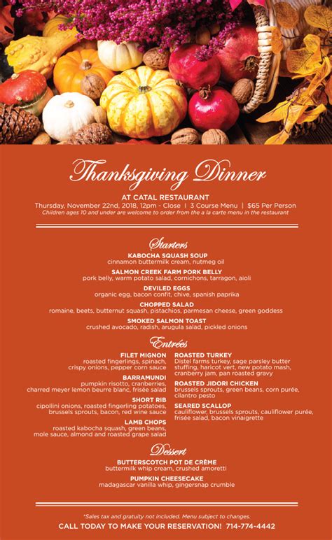 Disneyland's Catal Restaurant Offering Special Thanksgiving Menu ...