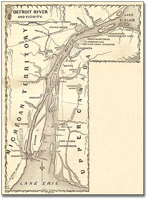 Illustration: Map of Detroit River and Vicinity, 1869