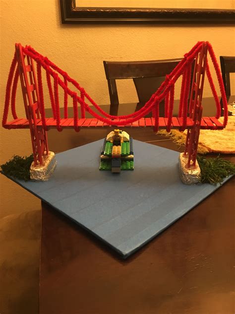 Golden Gate Bridge school project | Bridge model, Diy golden, School projects