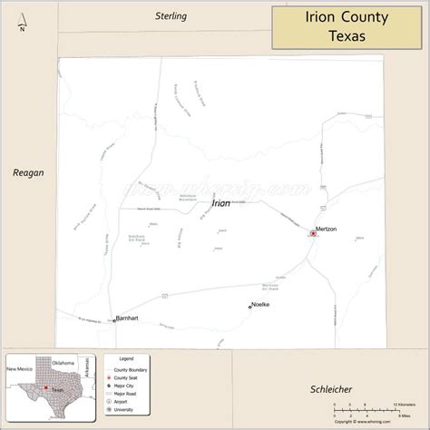 Irion County Map, Texas - Where is Located, Cities, Population, Highways & Facts