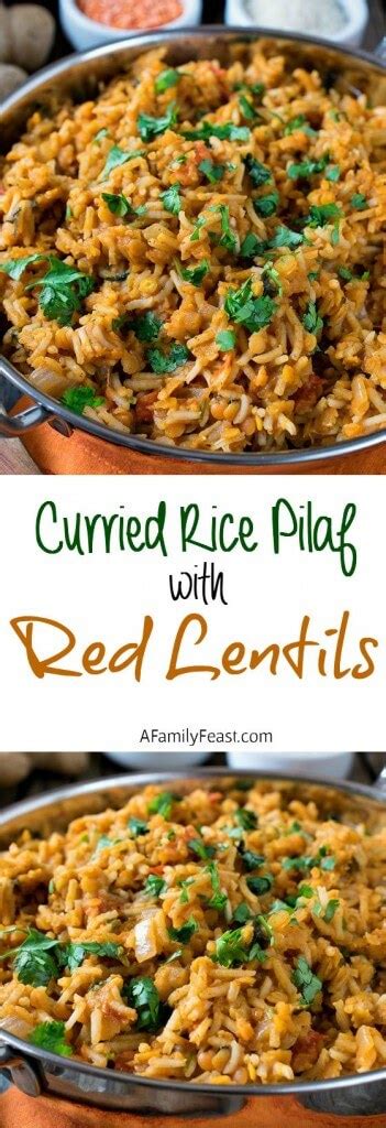 Curried Rice Pilaf With Red Lentils - A Family Feast®