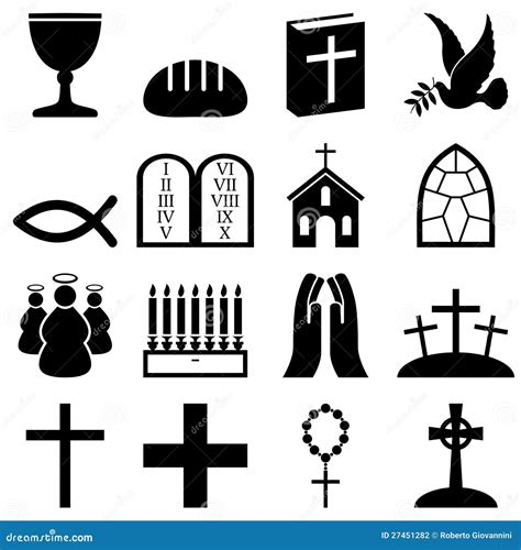 Christianity Black & White Icons Stock Photography - Image: 27451282